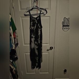 🌞Black and White Tie-Dye Maxi Dress